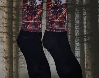 Horror Slasher Sublimation Printed athletic socks size Small-XL