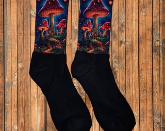 Mushroom world Sublimation Printed athletic socks size Small-XL