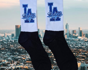 LA palm Trees Sublimation Printed athletic socks size Small-XL