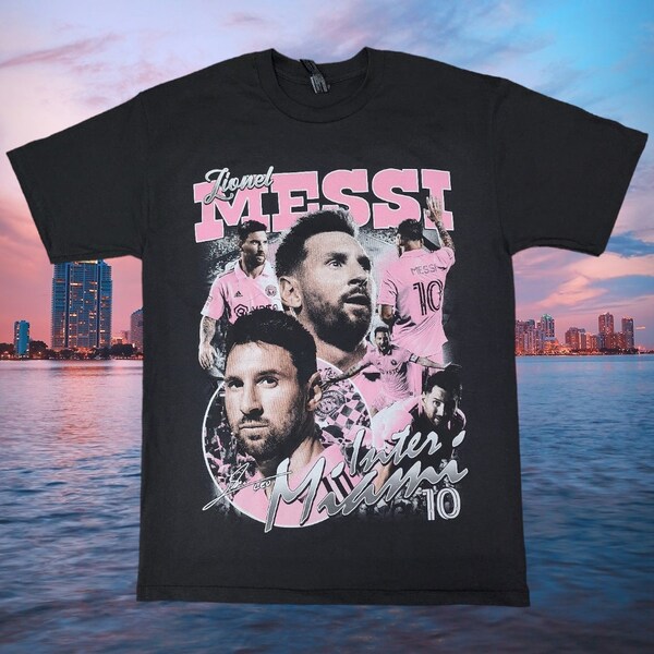 Lionel Messi #10 Miami with signature graphic T-shirt S-XXL