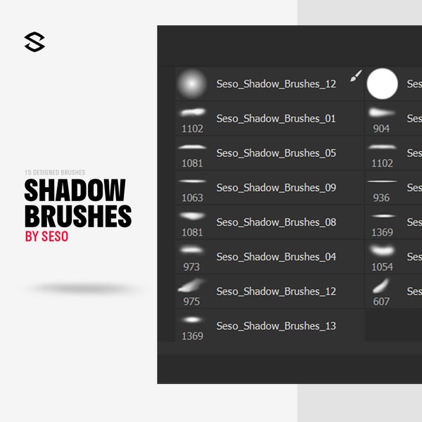 Shadow Brushes (15 Brushes, ABR File, Photoshop)