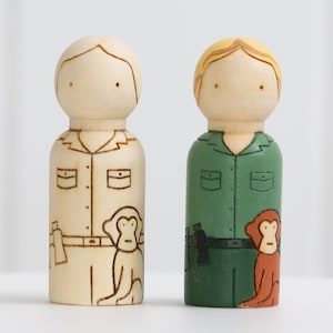 Jane Goodall Wooden Peg Doll Montessori Craft Kit Learning Activity EYFS Small World Waldorf Education Inspirational