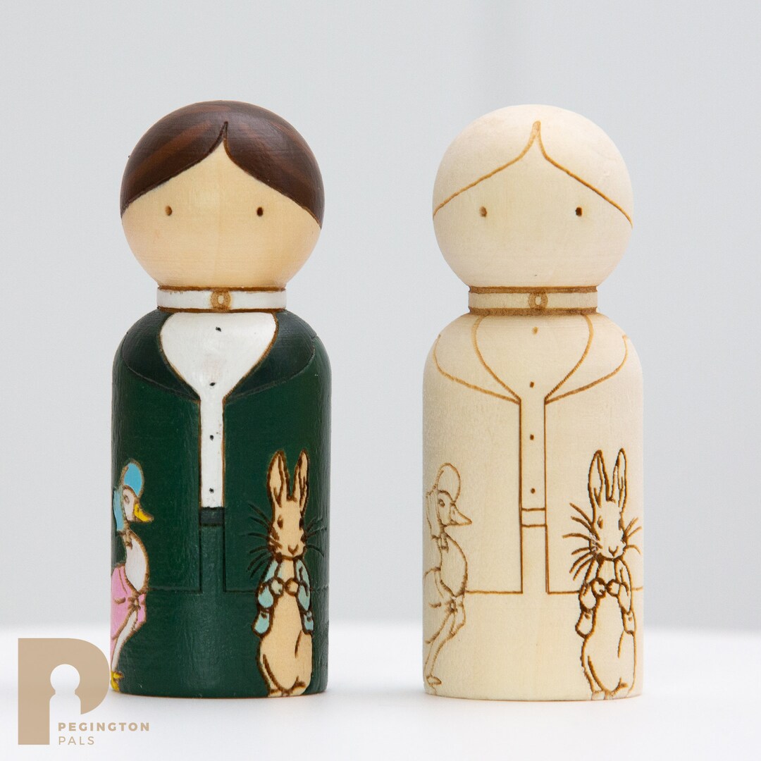Beatrix Potter Jemima Puddle-duck Peter Rabbit Wooden Peg Doll ...