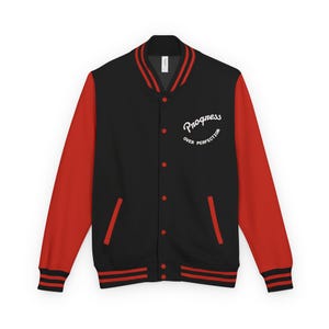 Unisex Heavyweight Letterman Jacket - Classic Style, Vintage Feel, Empowering Message, Perfect for Team Spirit, Back to School