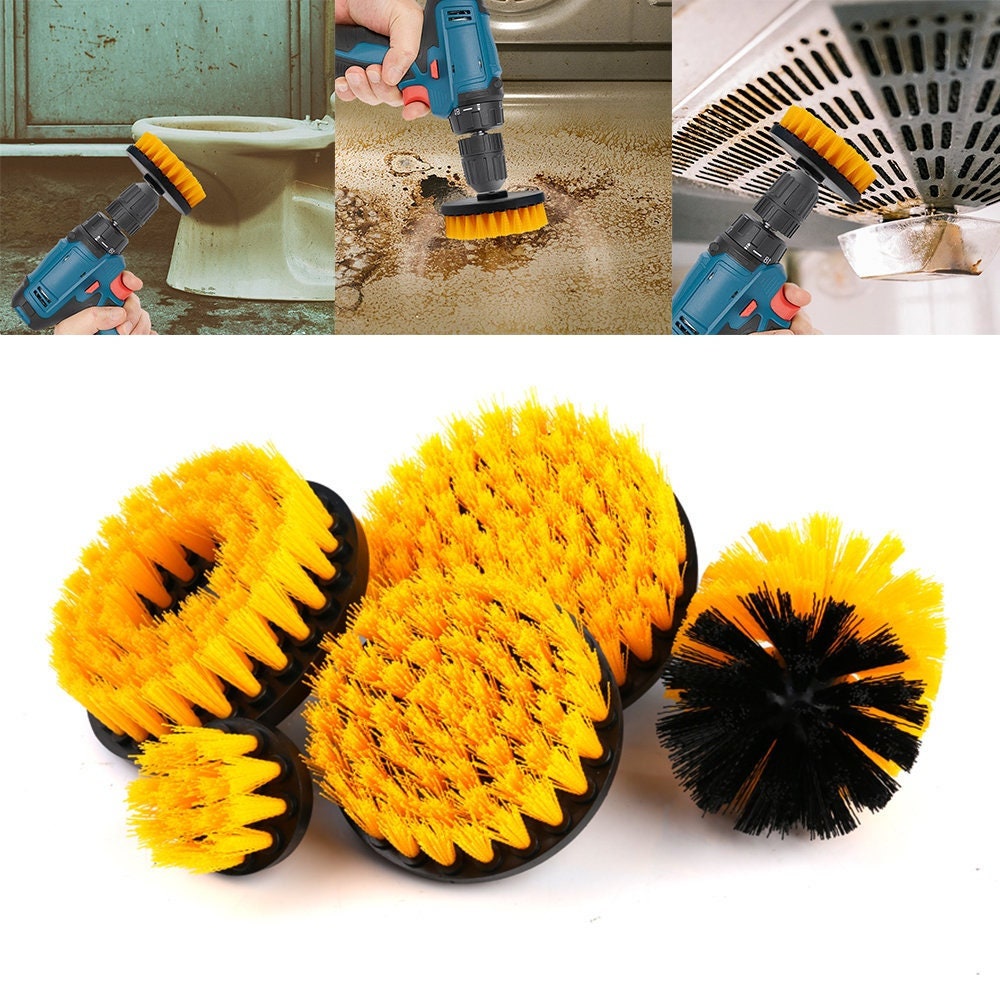 3pc Carpet Mat 5 Round Brush W/power Drill Attachment Car Care