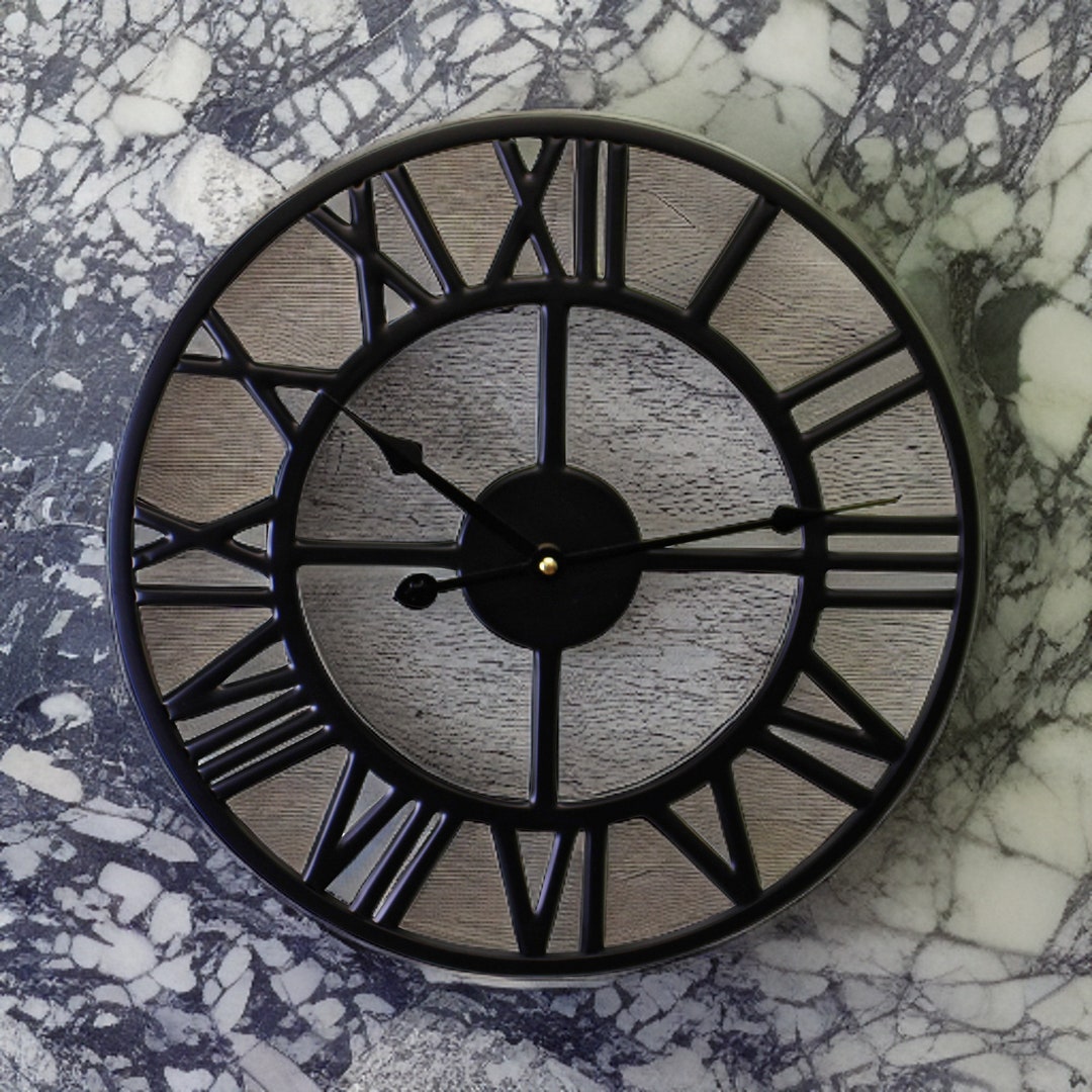 ROMAN NUMERAL Metal Wall CLOCK, Modern Wall Clock, Oversized Wall Clock