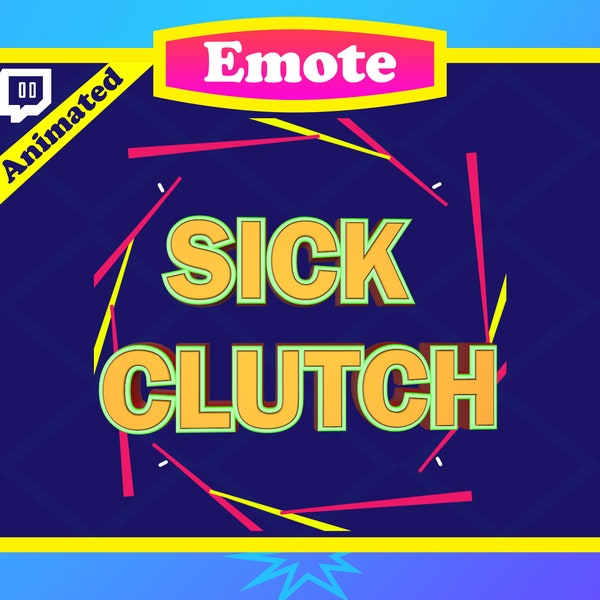 Sick Clutch Animated Emote / Twitch Emote /Sick Clutch text Animated Emote /Discord Emote, Animation Gif Emote , Instant Download