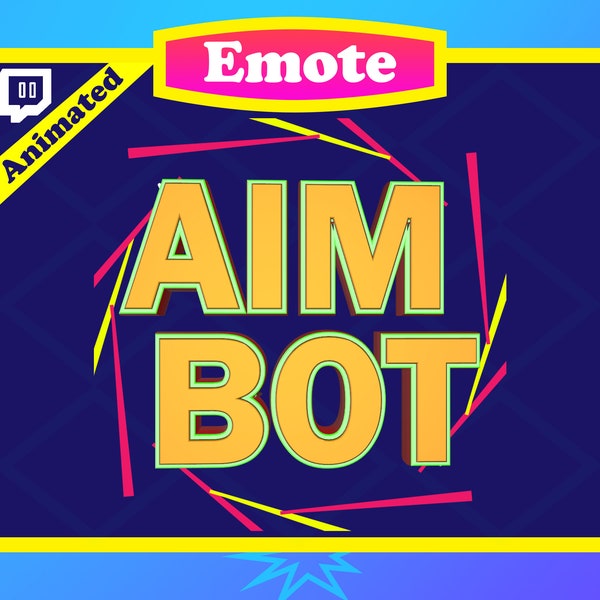 Aim Bot Animated Emote / Twitch Emote /Aim Bot text Animated Emote /Discord Emote, Animation Gif Emote , Instant Download