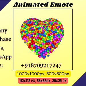 Twitch animierte Emote / Twitch Emote / Herz Bälle animierte Emote / Discord Emote, Animation Gif Emote, Instant Download