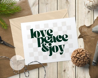 Peace, Love & Joy Modern Art Print | DIGITAL DOWNLOAD | Modern Holiday Decor | Christmas Decor | Holiday Party | Holiday Card | Minimalist |