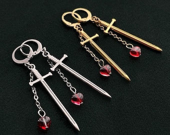 Sword Earrings | Gold & Silver