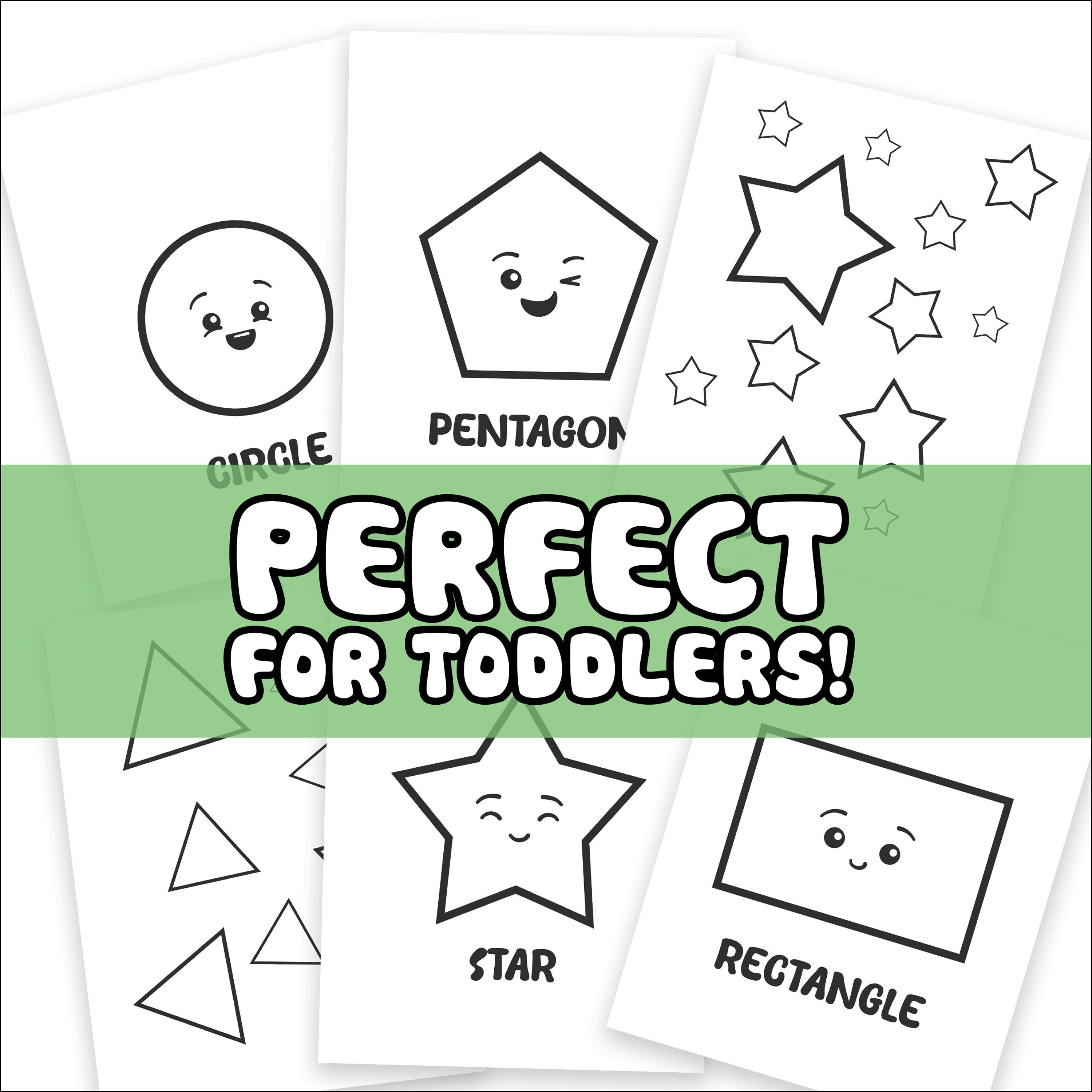 15 Basic Shapes Toddler Coloring Pages - Etsy