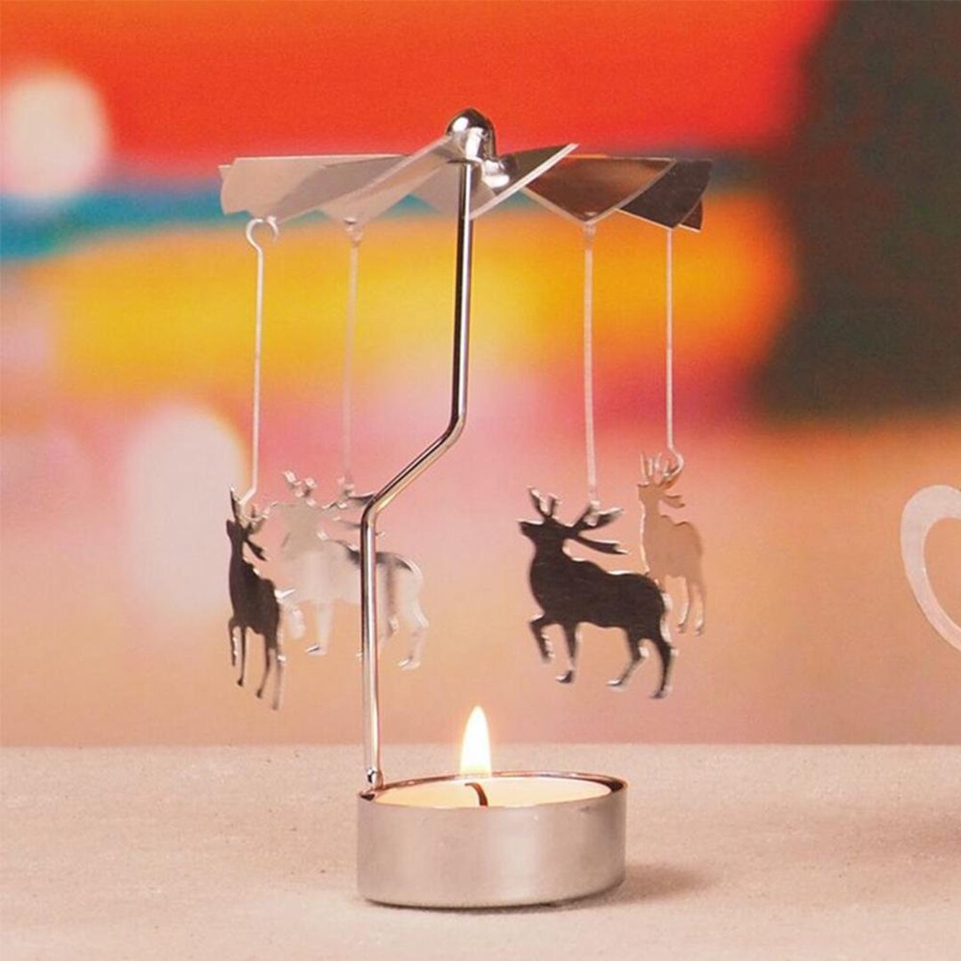 Rotating Spinning Candle Holder Candle Carousel Home Decor Etsy