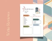 Printable Book Review Journal | Reading Tracker PDF (Letter & A4)