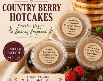 Pastillas de cera aromáticas con aroma a tortitas de frutos del bosque • Aroma casero a panadería, cera de soja