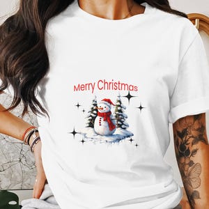 Frohe Weihnachten Schneemann Shirt Weihnachten Schneemann T-Shirt Winter Weihnachten T-Shirt Weihnachtsgeschenk Urlaub Schneemann Shirt