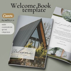 Airbnb Welcome Book Template, Vacation Rental Welcome Book, Airbnb Template Guest Book, VRBO Welcome Book Airbnb House Manual Template Canva