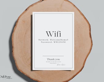 Airbnb Wifi Sign Template, Vacation Rental Printable (Canva)
