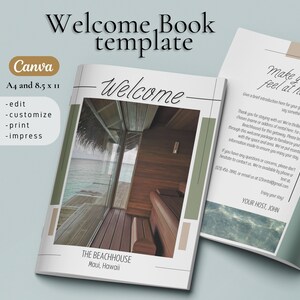 Airbnb Welcome Book Template, Vacation Rental Welcome Book, Airbnb Template Guest Book, VRBO Welcome Book Airbnb House Manual Template Canva