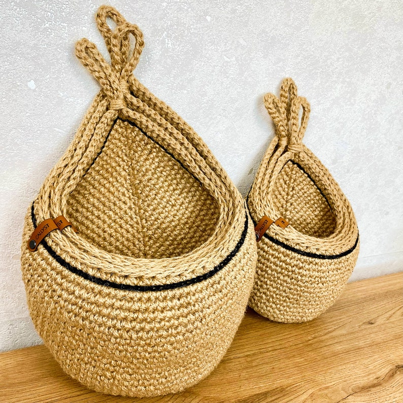 Jute Basket Wall Hanging Basket for Kitchen Organizer and Etsy