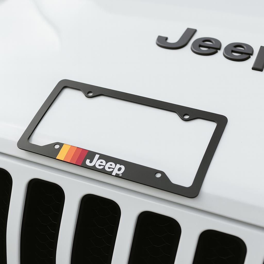 Tough Jeep Green Off-Road License Plate Frame – Unbreakable Polycarbonate For Front Or Rear