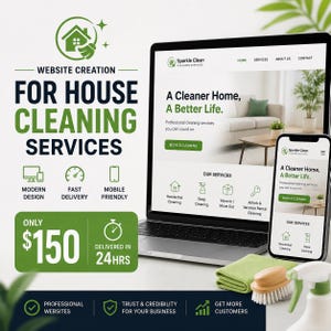 Cleaning Services Website Setup in 24 hours for Local Businesses, Website design, Website template, custom website, website builder