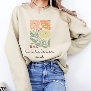 Moletom com estampa da Aelin de Trono de Vidro, estampa floral "Até o Fim"