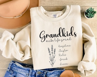 Custom Great-Grandmother Sweatshirt, Personalized Grandkids Names Sweater