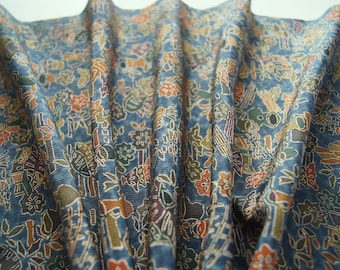 Authentic Japanese Vintage Silk Kimono Fabric - Perfect for Quilting, Crafting, Dress Making, ShortPanel "