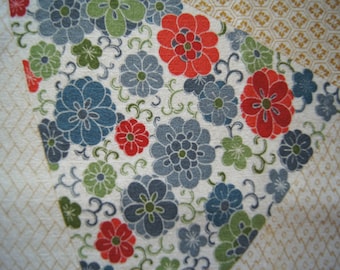 Authentic Japanese Vintage Silk Kimono Fabric - Perfect for Quilting, Crafting, Dress Making, ShortPanel "
