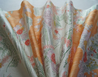 Authentic Japanese Vintage Silk Kimono Fabric - Perfect for Quilting, Crafting, Dress Making, ShortPanel "