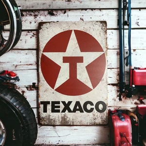 Vintage Texaco Metal Sign | Automotive signs | Gas & Oil signs | Vintage signs | Mancave | Car Sign | Garage Signs |