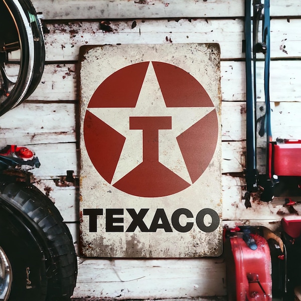 Vintage Texaco Metal Sign | Automotive signs | Gas & Oil signs | Vintage signs | Mancave | Car Sign | Garage Signs |