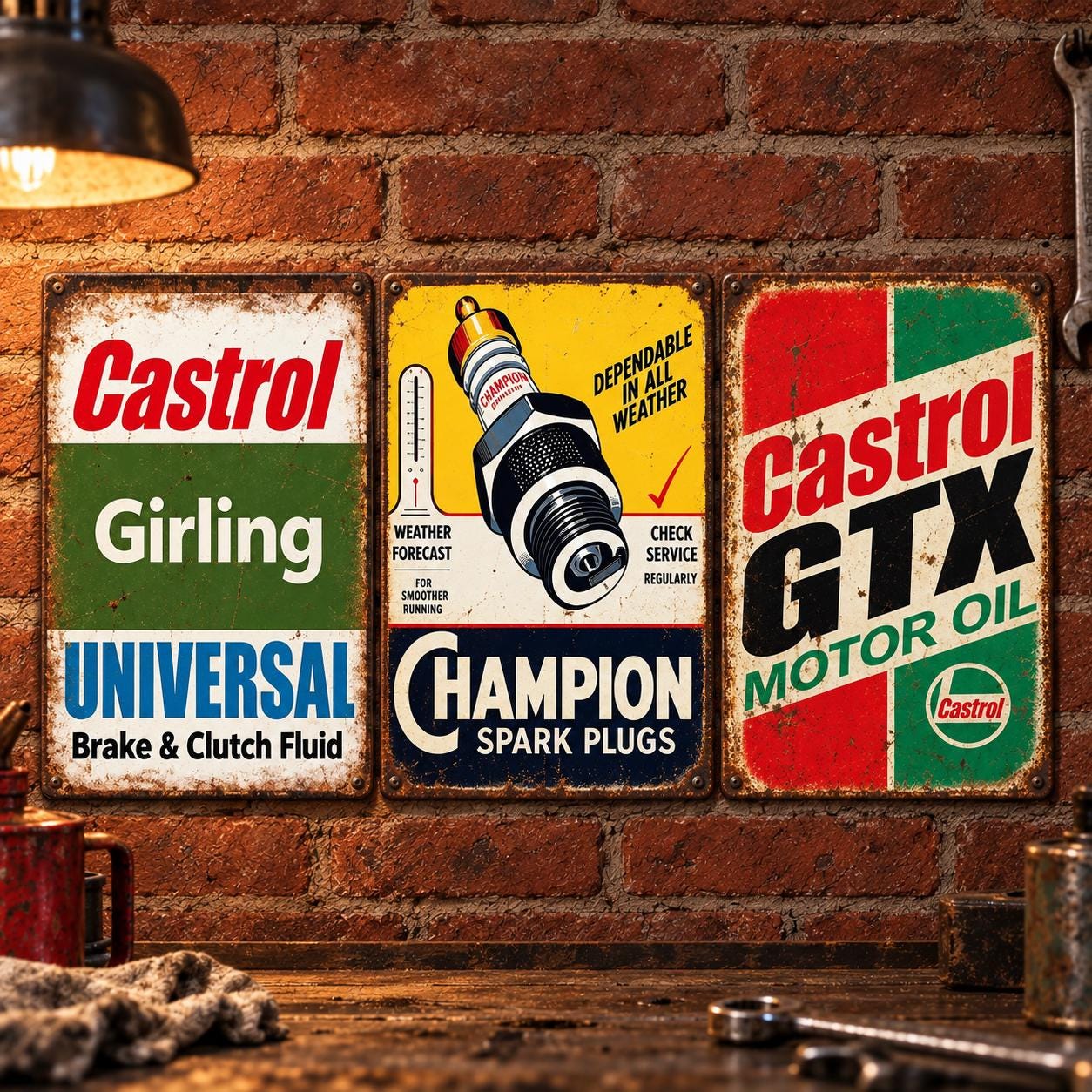 Champion Spark Plug Signs - Etsy