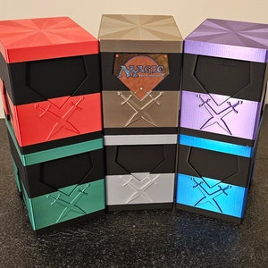Commander Deck Box with Crossed Swords, MTG, Trading Card Game