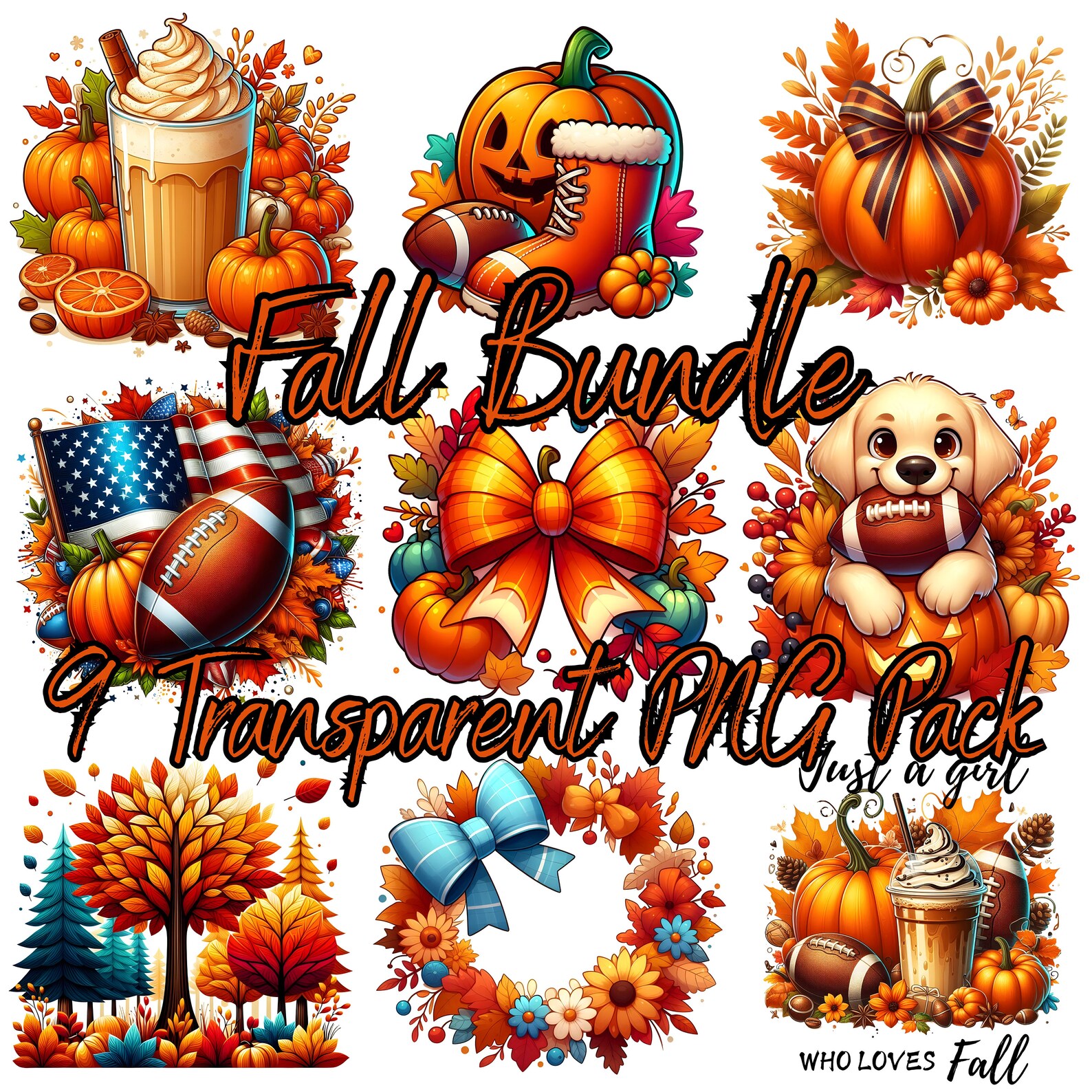 Fall Png Bundle, Autumn Bundle Png, Png Sublimation Designs, Pumpkin ...