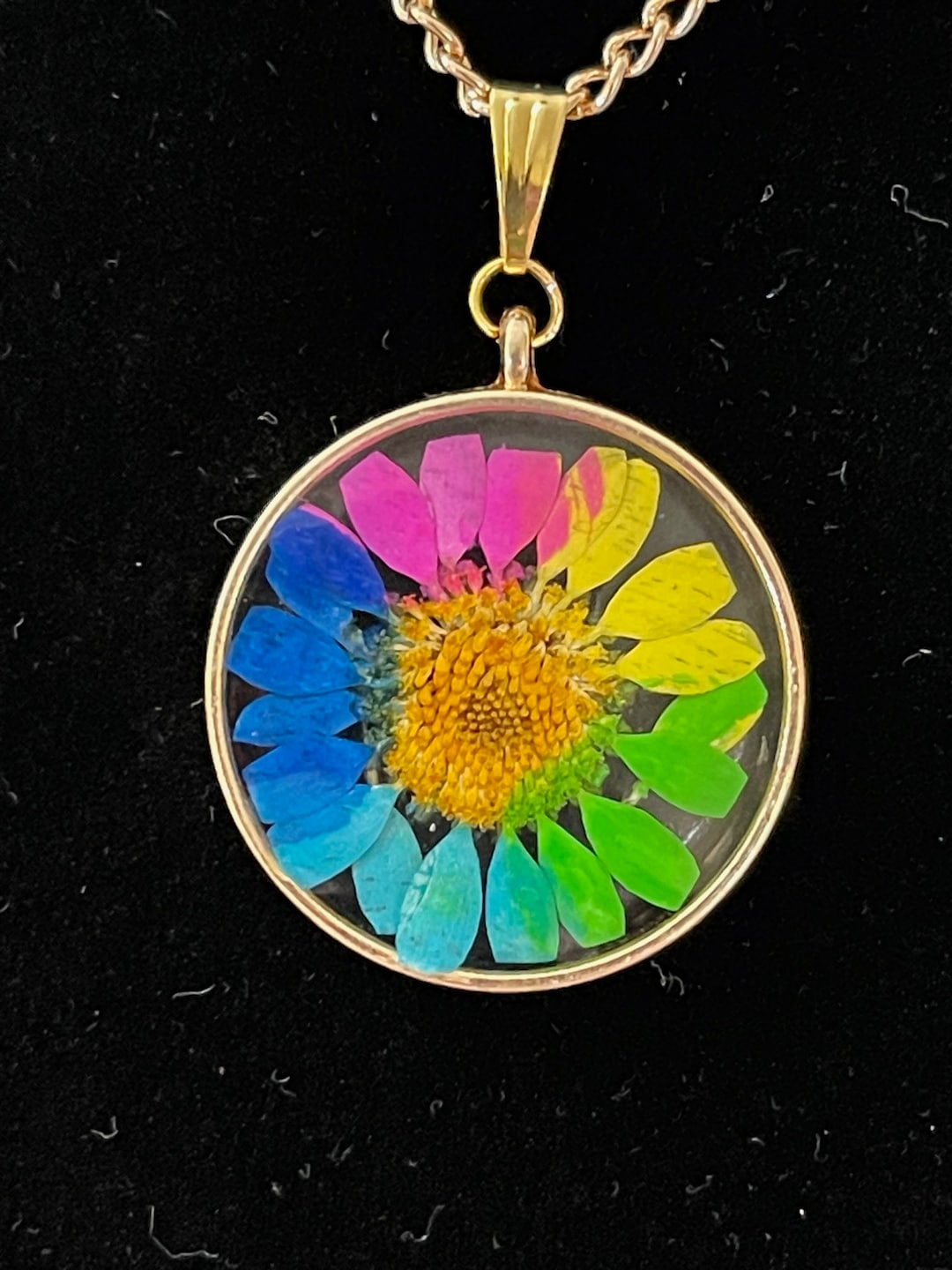 Daisy Pressed Flower Necklace Pressed Flowers Etsy