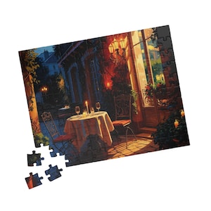 Romantic Evening Puzzle, Date Night Gift, Home Décor Puzzle, Cozy Activity, 110 252 520 1014-piece, Puzzle Lovers Gift