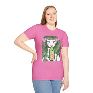 Coquette girl pickle plant Unisex Softstyle pink T-Shirt