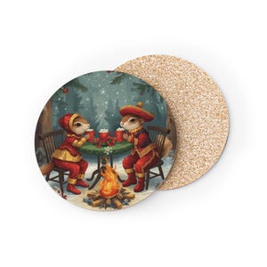 Dessous de verre en liège sur le thème des animaux, décoration intérieure fantaisiste