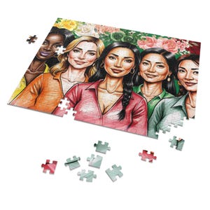 Empowerment Puzzle mit Dose - Starke Frauen, Geschenk für Freunde, Achtsame Aktivität, Wohnkultur, Puzzle-Enthusiasten, weibliche Inspiration