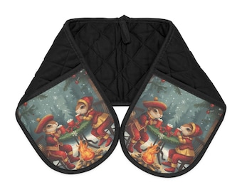 Whimsical Design Oven Mitts – Heat-Resistant Kitchen Decor