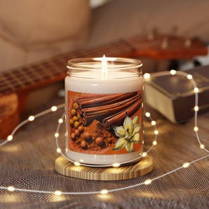 Warm Cinnamon & Vanilla Scented Soy Candle | Cozy Home Décor, Aromatherapy Gift, Fall/Winter Candle, Relaxation, Self-Care
