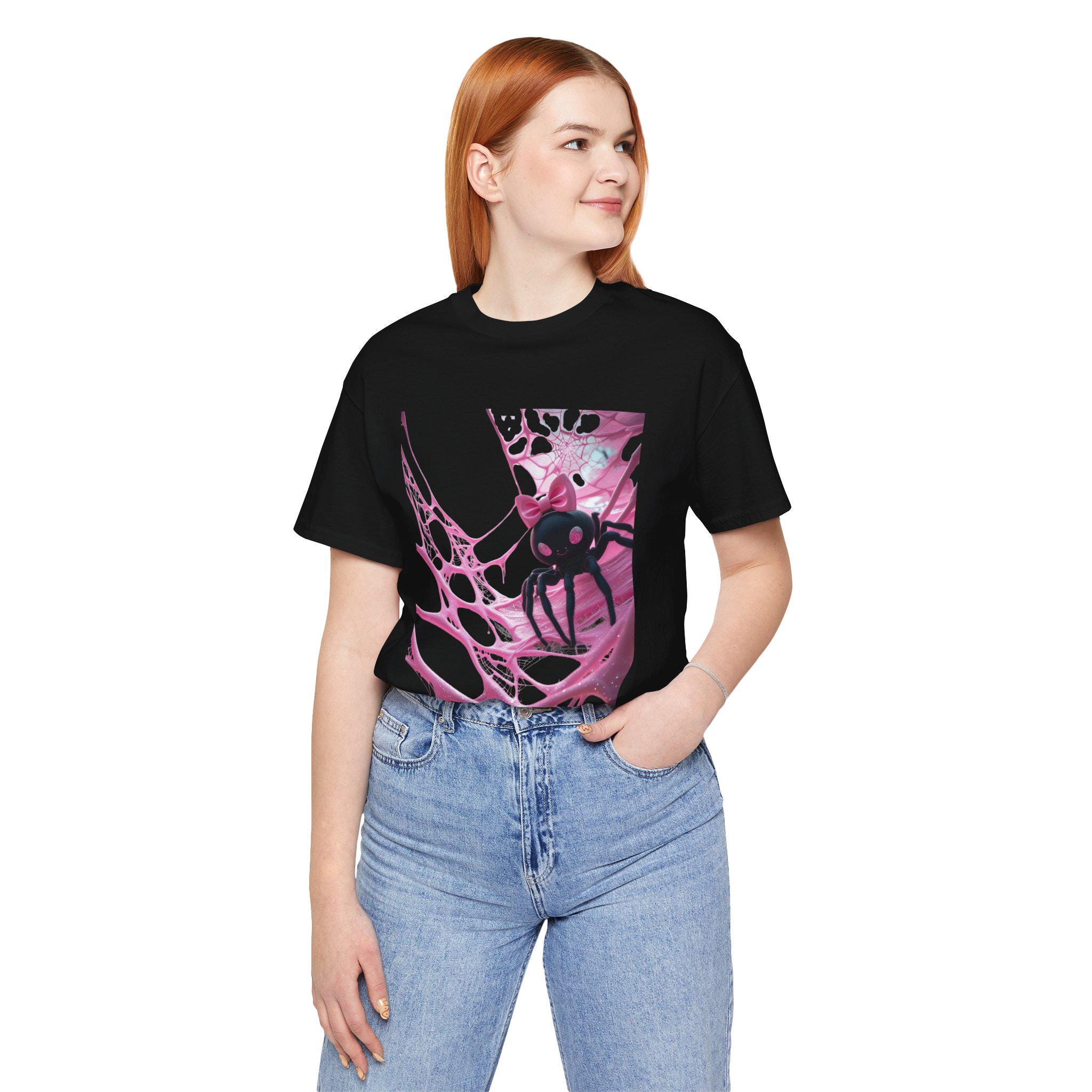 Pink Spider Graphic Tee: Unisex Spooky Vibes Shirt - Etsy