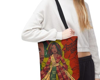 Sacola de compras Juneteenth 1865: Arte afro-americana, sacola de compras ecológica