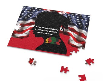Rompecabezas de silueta de la historia afroamericana en Estados Unidos / Unidad Africana Patriótica de 500 piezas