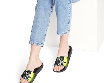 Removable Strap Sandals: Women's Graphic Design Slides, Summer Festival Footwear