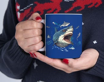 Ocean Adventure Shark Ceramic Mug: Fun Sea Life Cup
