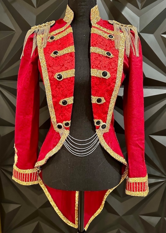 Women's Ringmaster Jacket Long Sleeves Velvet Coat Circus Lion Tamer Fancy  Dress | eBay