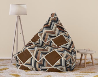 Geometric Chocolate Marble Bean Bag Chair Cover